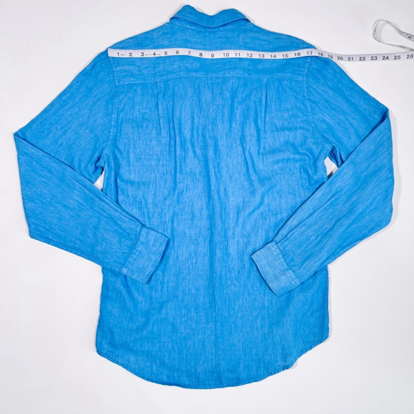 NEW! Men's Springfield Shirt Blue M 100% Cotton Melange - Picture 5 of 5